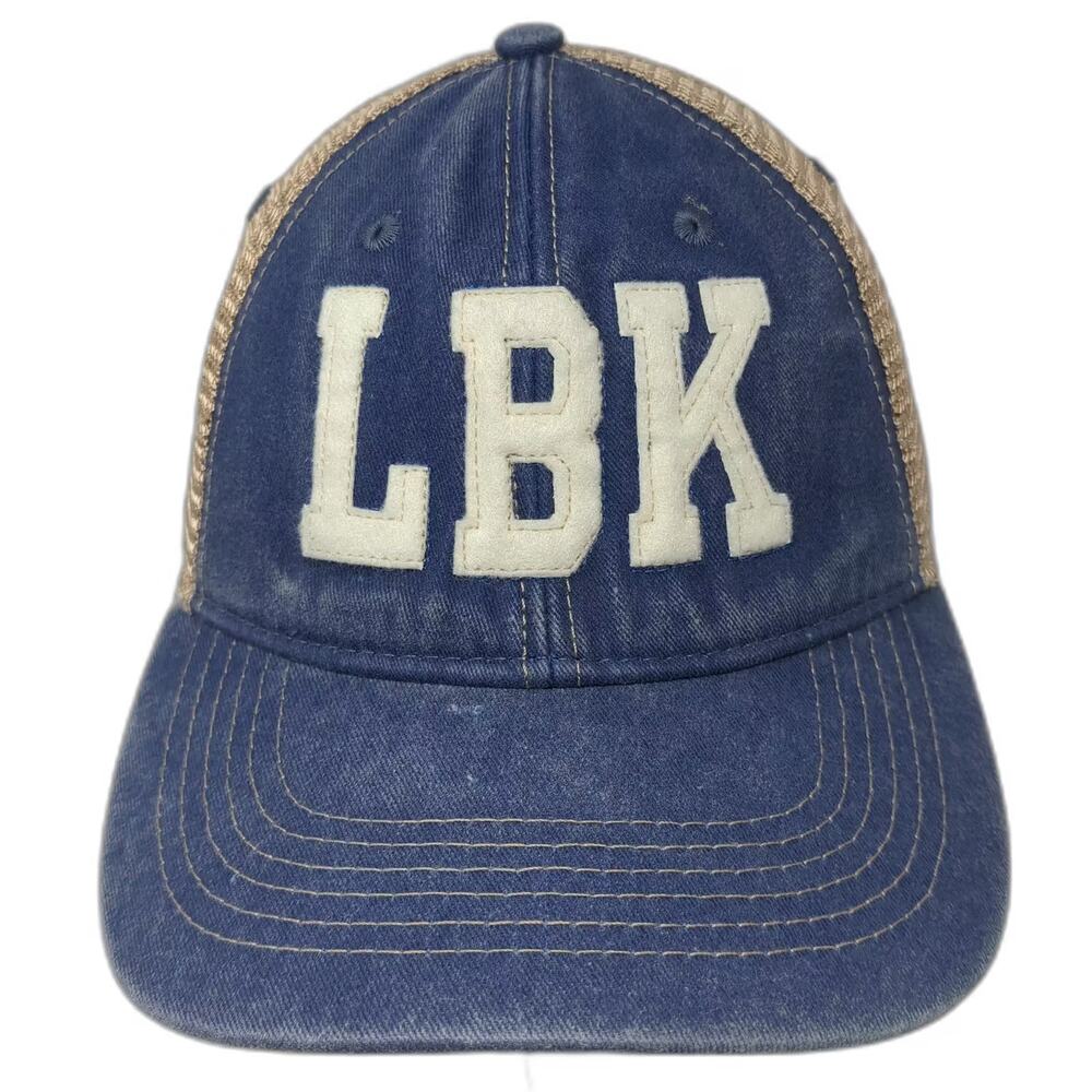 DMR Classic Headwear Trucker Hat Cap Blue Beige LBK OS Snapback Mesh Back